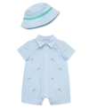 LITTLE ME BABY BOYS PUPPIES ROMPER WITH HAT