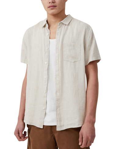 Cotton On Men's Cuban Short Sleeve Shirt In Stone
