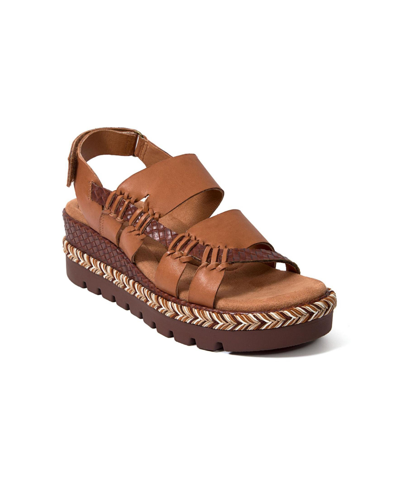 Jambu Women's Delight Wedge Heel Sandals In Dark Brown Multi