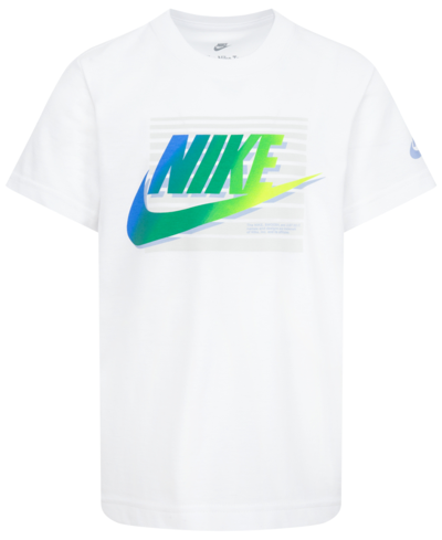 Nike Kids' Little Boys Futura Block Crew Neck T-shirt In White