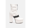 London Rag Boomer Chunky High Block Heel Boots In White