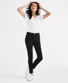 Style & Co Women's Mid-rise Curvy Skinny Twill Pants, Created For Macy's In Deep Black