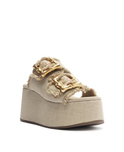 Schutz Enola Flatform Sandals In Oyster, Women's At Urban Outfitters