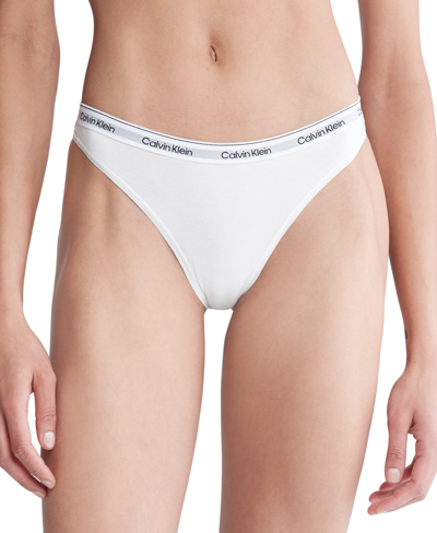 Calvin Klein Modern Stretch-cotton Thong In White