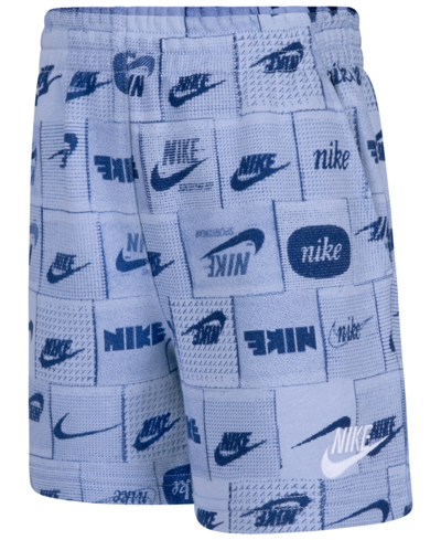 Nike Kids' Toddler Boys All-over Print Shorts In Light Armory Blue