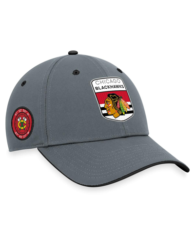 Fanatics Men's  Gray Chicago Blackhawks Authentic Pro Home Ice Flex Hat