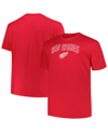 PROFILE MEN'S PROFILE RED DETROIT RED WINGS BIG AND TALL ARCH OVER LOGO T-SHIRT