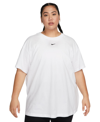 Nike Plus Size Active Sportswear Essential Women's Logo T-shirt In White,black