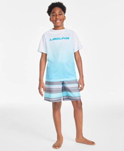 Laguna Kids' Big Boys Ombre Spark Short Sleeve Sun T-shirt In Bachelor Button
