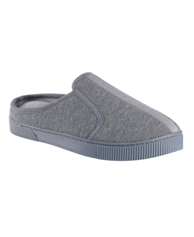 Isotoner Men's Textured Knit Kai Clog Slippers With Gel-infused Memory Foam In Dark Charcoal Heather
