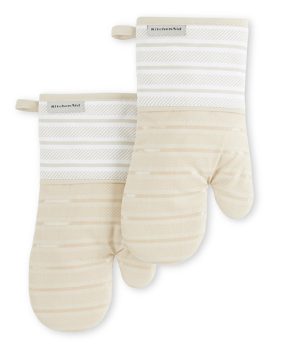 Kitchenaid Albany Oven Mitt 2-pack Set, 7" X 13" In Milkshake