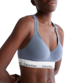 Calvin Klein Modern Cotton Padded Bralette In Flint Stone