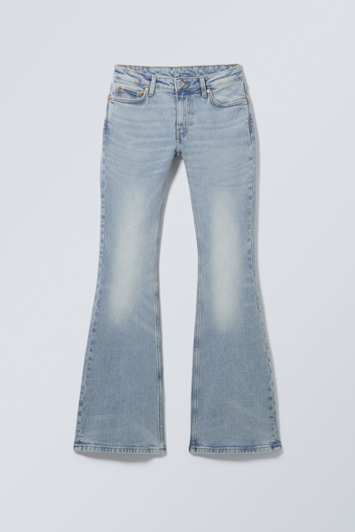 Weekday Flame Low Flared Jeans In Blue