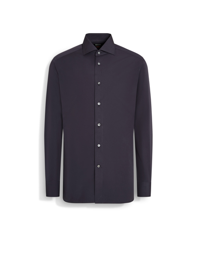 Zegna Navy Blue Centoventimila Cotton Shirt