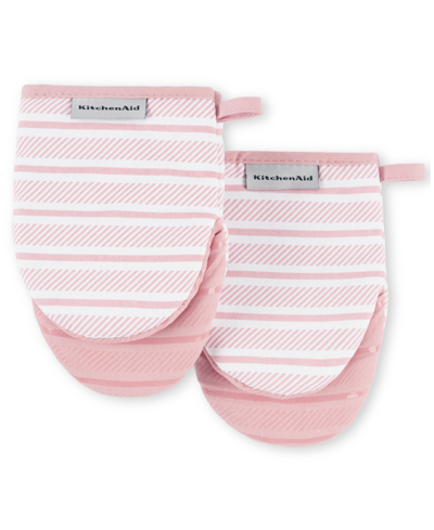 Kitchenaid Albany Mini Oven Mitt 2-pack Set, 5.5" X 8" In Dried Rose