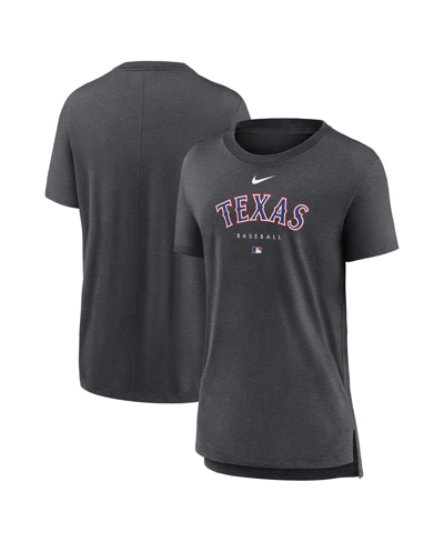 Nike Women's  Heather Charcoal Texas Rangers Authentic Collection Early Work Tri-blend T-shirt