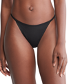Calvin Klein Women's Ideal Micro String Bikini Underwear Qd5176 In Black