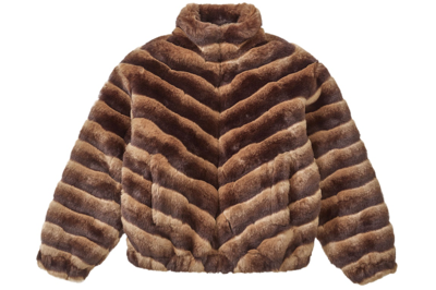 Pre-owned Supreme Faux Fur Jacket Brown