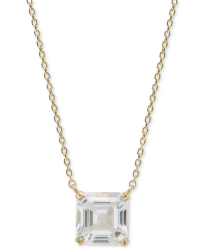 Jac + Jo By Anzie Jac & Jo By Anzie White Topaz Ascher-cut Solitaire Pendant Necklace (2-1/6 Ct. T.w.) In 14k Gold, 16