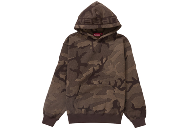 Pre-owned Supreme Jacquard Stripe Hooded Sweatshirt Brown Camo