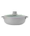Sedona Aluminum 3.5 Qt Caldero With Silicone Rim Glass Lid And Silicone Handle Holder In Gray