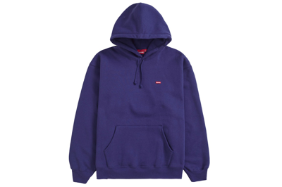 Pre-owned Supreme Small Box Hooded Sweatshirt (ss24) Washed Navy
