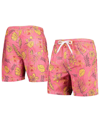 WES & WILLY MEN'S WES & WILLY CARDINAL DISTRESSED IOWA STATE CYCLONES VINTAGE-LIKE FLORAL SWIM TRUNKS