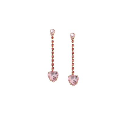 Sohi Women's Sleek Drop Earrings In Pink