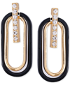 GUESS GOLD-TONE CRYSTAL BAR & COLOR OVAL DROP EARRINGS
