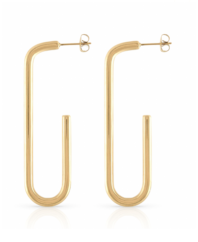 Ben Oni Gold-tone Elongated Non-tarnish Hoop Earrings