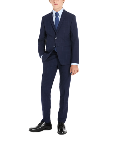 Michael Kors Kids' Big Boys 2 Piece Slim Fit Stretch Suit In Blue