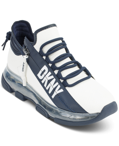 Dkny Women's Tokyo Lace-up Zip Sneakers In White,navy