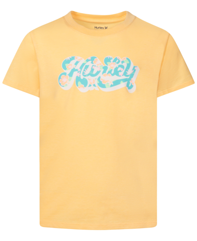 Hurley Kids' Big Girls Swash Fill Crewneck T-shirt In Melon Tint