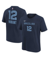 Nike Big Boys Ja Morant Navy Memphis Grizzlies Icon Name And Number T-shirt In Navy
