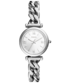 Fossil Women's Carlie Three-hand Silver-tone Stainless Steel Watch 28mm In Silver-tone