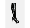 London Rag Daphne Stiletto Heeled Mid Calf Boots In Black