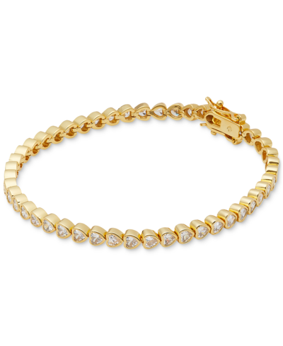 Kate Spade Sweetheart Delicate Tennis Bracelet In Clear Gold
