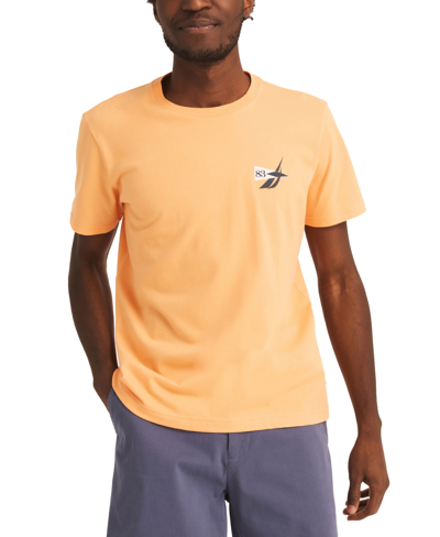 Nautica Men's Classic-fit Sail Away Logo Back Graphic T-shirt In Orange Sorbet