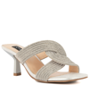 Jones New York Womens Embellished Manmade Slide Sandals In Silver
