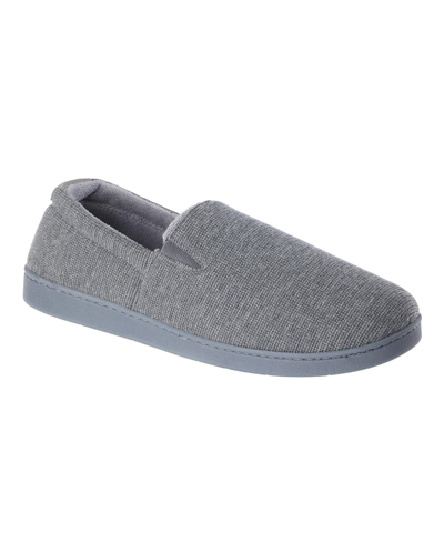 Isotoner Men's Textured Knit Kai Closed Back Slippers With Gel-infused Memory Foam In Dark Charcoal Heather