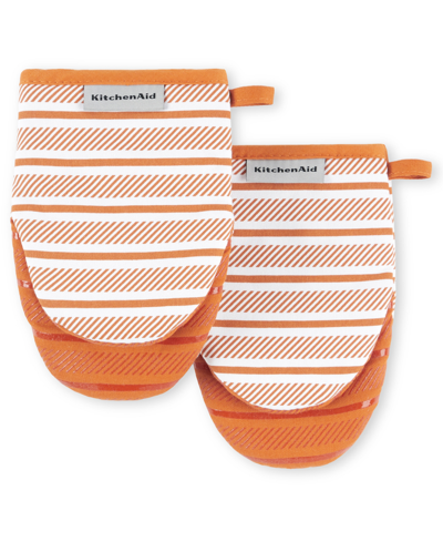 Kitchenaid Albany Mini Oven Mitt 2-pack Set, 5.5" X 8" In Honey