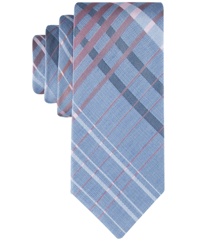 Calvin Klein Men's Large Ombre Grid Tie In Navy Blue Pink