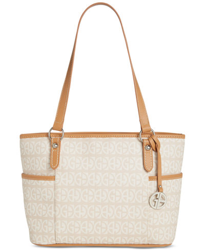 Giani Bernini Block Signature Tote, Created For Macy's In Tapioca ...