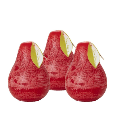 Vance Kitira 4.5" Pear Candles Kit, Set Of 3 In Cranberry