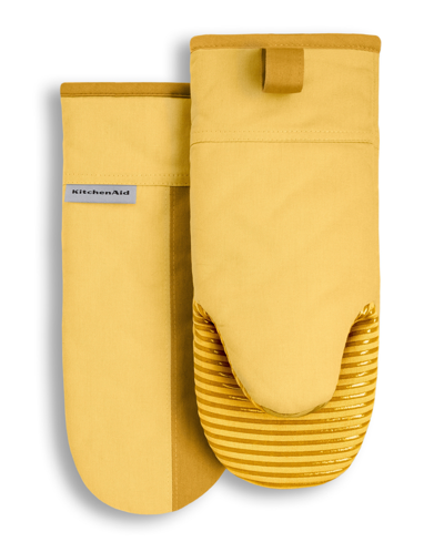 Kitchenaid Beacon Two-tone Oven Mitt 2-pack Set, 5.75" X 13" In Majestic Yellow