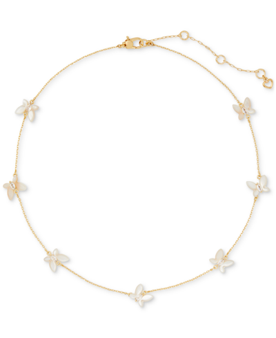Kate Spade Social Butterfly Delicate Scatter Necklace In White Multi
