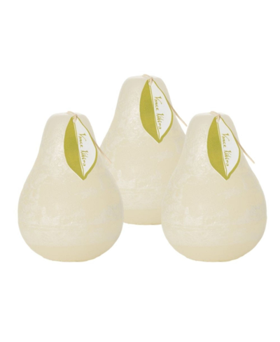 Vance Kitira 4.5" Pear Candles Kit, Set Of 3 In Melon White