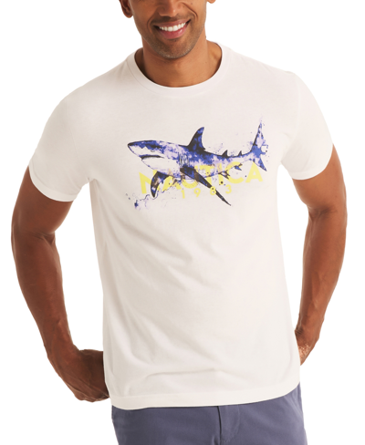 Nautica Shark Week X  Men's Classic-fit Shark Graphic T-shirt In Bright White