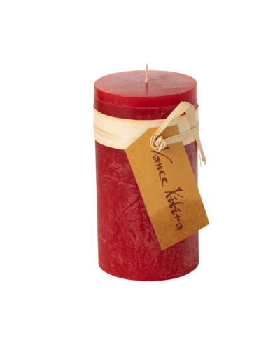 Vance Kitira 6" Timber Pillar Candle In Cranberry