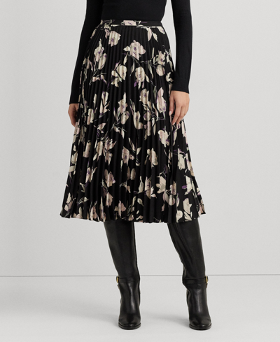 Lauren Ralph Lauren Women's Printed Floral Midi Skirt In Black Multi